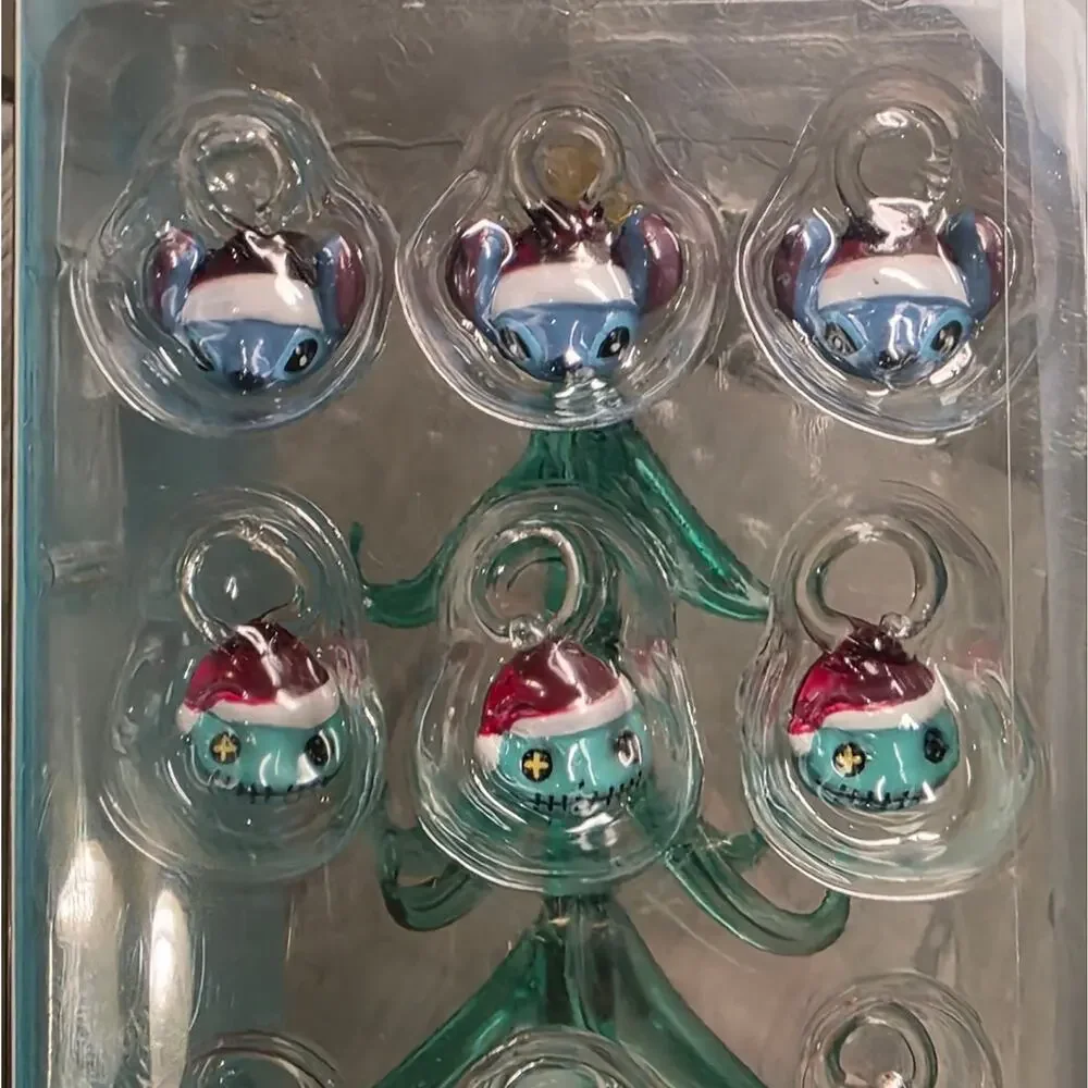 Disney Lelo And Stitch Glass Christmas Tree Light Up Table Top Holiday Decor